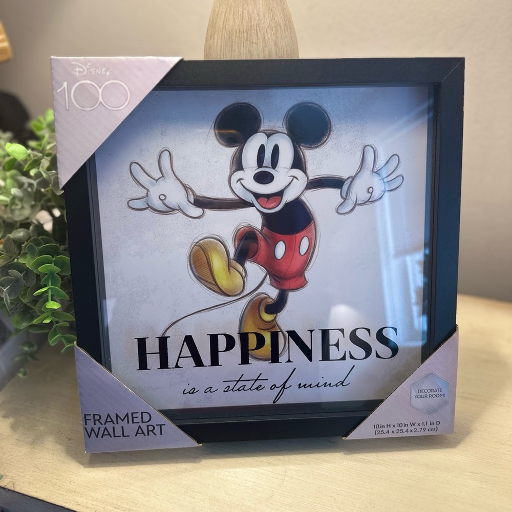 Disney Mickey Mouse Framed Wall Art - Black, Red, Yellow